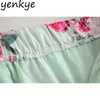 Romantic Rose Floral Print Skirt Women Elastic High Waist Draped Hem Ruffle jupe femme Summer Boho Sexy Mini 210621