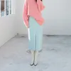 Bodycon Fast kjol för kvinnor Hög midja Minimalistisk PU Läder Split Casual Kjolar Kvinna Vår Fashion 210521