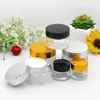 5g 10g Glass Bottle Cosmetic Storage Container Jar Face Cream Frosted Clear Pot with Lid and Inner Pad
