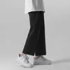 Single Road Mens Wide Leg Pants Summer Light Weight Joggers Trousers Japanese Streetwear Cold Feeling Comfortable Home Pants Men 210616