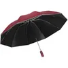 Fully Automatic Ten-bone Folding Reverse Rain Umbrella Tri-fold Reflective Strip Men and Women Business Umbrellas