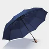 Parapluie automatique pliant résistant au vent pluie femmes Auto luxe grand parapluies coupe-vent pluie pour hommes revêtement noir 10K Parasol 210401