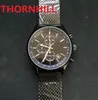 Herrenuhren, Stoppuhr, alle Zifferblätter, Quarzwerk, 42 mm Edelstahl-Mesh-Chronograph, Super Premium Sapphire, voll ausgestattete, beliebte Armbanduhren für Herren