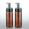 En gros 150 ml vide ambre en plastique bouteille moussante distributeur de savon conteneur mousse-savon-distribution mousse lotion pompe bouteilles A217158