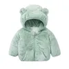 Neonati maschi Cappotti di pelliccia Moda Inverno Caldo Ispessimento Bambino Bambini Capispalla Orecchio Costume con cappuccio Solid Fleece Abbigliamento per bambini H0909