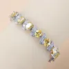 2021 Vintage Tillbehör 925 Sterling Silver Fine Yellow Gemstone Charm Armband och Bangles för Kvinnor Smycken Making