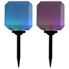 Lampes Solaires Extérieures 2 pcs LED Cubique 20 cm RGB