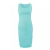 妊娠ドレス女性のファッションのUネックソリッドカラーノースリーブ母乳摂食介護婦人産科看護服Q0713