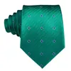 Bow Ties Green Dot Novelty Silk Wedding Tie For Men Handky Cufflink Gift Necktie Fashion Designer Business Party Dropshiping Hi-Tie Fred22