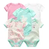 5pcs / lot né 100% coton licorne 0-12m bébé garçons vêtements body filles vêtements roupas de bebe 210816