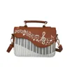 Sacos de noite Piano bonito padrão de música couro casual bolsa para as mulheres 2021 ombro Crossbody Messenger flaps bolsa de senhoras bolsas bolsa bolsas