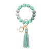 Keychains Silicone Love Beads Key Ring Armband Pärled Wrislet Keychain Portable House Car Keys Holder Miri22