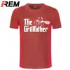 Moda uomo The Grillfather Grey Funny BBQ Grill Chef T-shirt in cotone a maniche corte T-shirt 210716