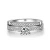 Сплошное 925 Стерлинговое серебро Обручальное кольцо для женщин Вовлечение Палец Юбилейный Подарочный Банкет Ювелирные Изделия J-057