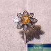 Bagues de luxe rétro tournesols pour femmes, bijoux en argent cristal Zircon, bagues de fiançailles de mariage pour dames, bijoux de fête à la mode, prix d'usine, conception experte, qualité