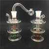 Mini hookah rökning glasbrännare bubblerflaska med 10mm värmebeständig oljeskålar Percolater Bubbler Vattenrör Tobaksskål Tillbehör Slumpmässig färg Skicka