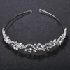 Wedding Tiaras Bridal Hairpins Rhinestone Girls Headband Silver Color Leaves Crystal Crowns Accessories Jewelry for Hair