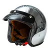 オープンフェイスオートバイヘルメットヴィンテージ Kask Capacete クロームシルバーレトロカスクミラーパイロットジェットモト 3/4 ハーフカスコ Q0630