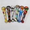 14mm Silicone Nectar Mini Smoking Water Pipes with Titanium Tips Quartz Nails Concentrate Silicon Straw Pipe Bong Dab Rigs