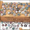 Rhinestones Jewelry50pcs 12mm Rivca Snaps Düğme Rhinestone Gevşek Boncuklar Karışık Stil Noosa Bilezikler İçin Uyum