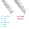 25 قطع 8ft led متجر الإضاءة، 144W 14400LM أنبوب T8، غطاء عدسة واضحة، الجانب المزدوج 4 الصفوف V شكل مصباح لمبة متكاملة، أضواء الباب برودة الصمام