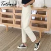 Tataria Jeans Harem For Women Loose Vintage Beige Women's Pants High Waist Cotton Jean Female Boyfriend Denim 210514