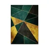 Tapetes Luxo Tapete Escuro Verde Ouro Geométrico Piso Tapete Sala de estar Quarto Tamanho Grande Porta Pelúcia Impressão antiderrapante Banheiro Rug