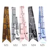 Scarves Mode Beauty Skinny Bag Band för Kvinnor Chain Lock Print Ribbon Silk Scarf Headscarf Headwear Lång Wrap Hårhand 1r