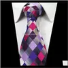 Moda aessiors drop dağıtım 2021 tasarımcı erkek 38 tasarım ipek boyun 8cm ekose çizgili bağlar Erkekler için resmi iş düğün partisi gravata