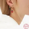 패션 925 스털링 실버 빈티지 화려한 달콤한 하트 로맨틱 한 Huggie Hoop Earrhings for Women Korean Jewelry Pendientes