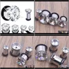 Plugs & Tunnels Drop Delivery 2021 Fashion Body Jewelry Stainless Steel Zircon Flesh Tunnel Mix 6-12Mm 32Pcs/Lot Ear Gauges Stretcher Expande