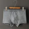 Onderbroek 4 stks sexy gestreepte mannen ondergoed katoen grote maat slipje bokser mannelijke solide mannen shorts ademend L-3XL