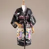 Vrouwen Blouses Shirts Woherb 2021 Zomer Japanse Pijama Vrouwen Badjas Zijde Pamas Haruku Kimono Print Bloem Dames Sexy Nachtkleding D