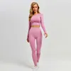 Vrouwen Vitale Naadloze Yoga Set Fitness Kleding Sportkleding Vrouw Gym Leggings Push Up Legging Cropped Shirts Sports Suits 210802