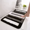 Tapis de bain en microfibre rayé tapis de salle de bain à flocage doux tapis de porte absorbant rapide tapis de sol pour la maison