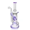 Два стиля Фиолетовый кальян Fab Egg Кальян Стеклянные водяные бонги Recyler Dab Rigs Пьянящие водопроводные трубы Bubbler Курительный бонг 14,4 мм