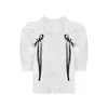 女性のフレンチパフスリーブブラウスちょう結びホワイトショートシャツ夏のデザインセンスニッチトップ210529