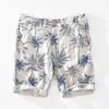 Ren linne shorts för män klassisk knä längd ananas kokosnöt träd print byxor hög kvalitet plus storlek shorts sommar ny 210421