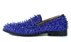 Mocassins à enfiler de haute qualité EU39-EU46 hommes paillettes chaussures à pointes bleu Royal pissenlit appartements chaussures de mariage pour hommes