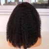 Lace Frontal Wig Natural Black Color Kinky Curly Short Bob Simulaiton Human Hair Wigs For Women Synthetic