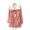 Parka invernale Cappotto in cotone da donna Giacca calda Rosa Taglie forti Abbigliamento moda coreana Cappotti autunnali Capispalla nero JD667 211216