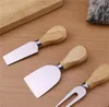 Cheese Tools Cheese Knives Board Set Oak Handle Butter Fork Spreader Knife Kit Kitchen Cooking Useful Accessories 4pcs/sets