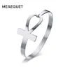 Meaeguet Rvs Ankh Cross Armband voor Vrouwen Sleutel van Leven Bangle Armband Pulseiras Egypte Religieuze Sieraden Q0719