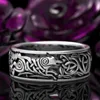 Bröllopsringar Men039s Werewolf Punk Rock Ring Norwegian Nordic Viking Wolf Knoted Winding 925 Thai Silver Finger For Male Gift4497977