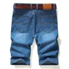 Mäns Jeans 2021 Sommar Ungdom Monterad Straight Denim Shorts Classic Brand Clothing Tunn Stretch Fashion Casual