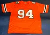 Пользовательский #94 Dwayne Johnson Hurricanes Jersey The Rock Ballers Orange Shinted Добавить любой номер имени