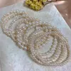 Link Chain Fashion Real Natural Freshwater Baroque Pearl Armband Bangles For Women Peace Stone Pärlor smycken gåvor året Fawn22