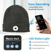 Warm Winter Bright Knit Beanie Hat With Light USB Lighted Headlamp Torch Cap Running Gear Gift Unisex Cycling Caps & Masks