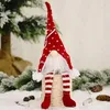 Christmas Faceless Sitting Gnome Forest Old Man with Lamp Hanging Leg Pendant xmas Decoration New Year 2022 Home Decor