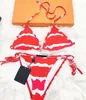 Bayan Bikini Seksi Plaj Bikini Yaz Bölmeleri Mayo Moda Mektup Baskılı Strappy Siyam Bölünmüş Mayo Lemo PL-06